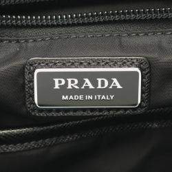 Pre Owned Prada Re-Nylon Black Nylon Saffiano Leather Backpack
