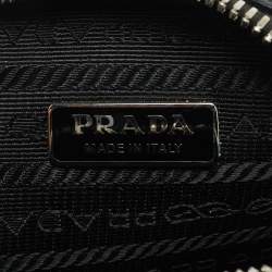 Pre Owned Prada Black Saffiano Lux Leather Phone Crossbody Bag