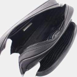 Pre Owned Prada Tessuto Black Nylon Saffiano Leather Shoulder Bag
