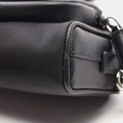 Pre Owned Prada Tessuto Black Nylon Saffiano Leather Shoulder Bag