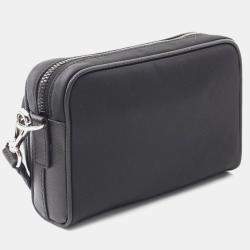 Pre Owned Prada Tessuto Black Nylon Saffiano Leather Shoulder Bag
