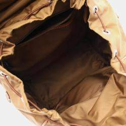 Pre Owned Prada Tessuto Vitello Brown Nylon Leather Backpack
