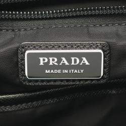 Pre Owned Prada Re-Nylon Black Nylon Saffiano Leather Backpack