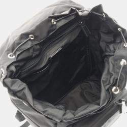 Pre Owned Prada Re-Nylon Black Nylon Saffiano Leather Backpack