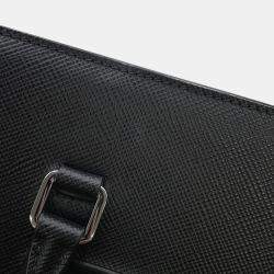 Pre Owned Prada Saffiano Leather 2way Tote Bag Black Leather