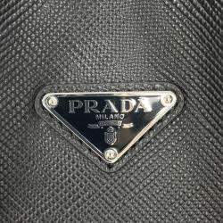 Pre Owned Prada Saffiano Leather 2way Tote Bag Black Leather