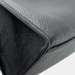 Pre Owned Prada Saffiano Leather 2way Tote Bag Black Leather