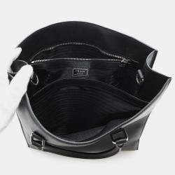 Pre Owned Prada Saffiano Leather 2way Tote Bag Black Leather