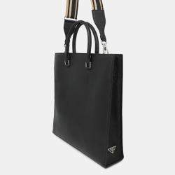 Pre Owned Prada Saffiano Leather 2way Tote Bag Black Leather