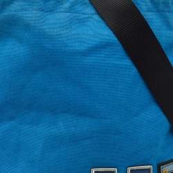 Pre Owned Prada Blue Canvas Canapa VZ Initial Drawstring Convertible Bag