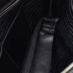 مملوكة مسبقًا حقيبة مستندات سفر برادا جلد سافيانو أسود ومضغوط بتنقش التمساح