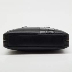 مملوكة مسبقًا حقيبة مستندات سفر برادا جلد سافيانو أسود ومضغوط بتنقش التمساح