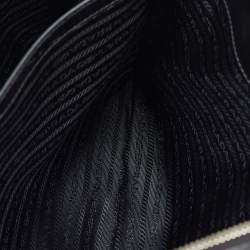 مملوكة مسبقًا حقيبة مستندات سفر برادا جلد سافيانو أسود ومضغوط بتنقش التمساح