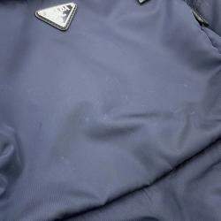 Pre Owned Prada Re-Nylon Navy Nylon Leather Backpack