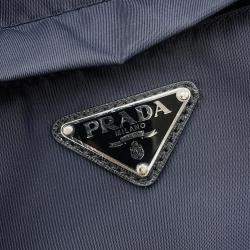 Pre Owned Prada Re-Nylon Navy Nylon Leather Backpack