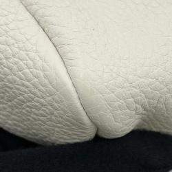 Pre Owned Prada Triangle Logo White Leather Crossbody Bag