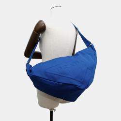 Pre Owned Prada Triangle Blue Canvas Messenger Bag