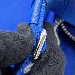 Pre Owned Prada Triangle Blue Canvas Messenger Bag