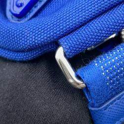 Pre Owned Prada Triangle Blue Canvas Messenger Bag