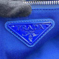 Pre Owned Prada Triangle Blue Canvas Messenger Bag