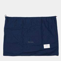 Pre Owned Prada Triangle Blue Canvas Messenger Bag