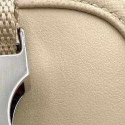 Pre Owned Prada Re-Nylon x Saffiano Beige Nylon Leather Shoulder Bag