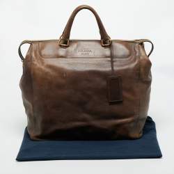 Pre Owned حقيبة برادا ويكندر جلد بني