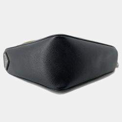 Pre Owned Prada Triangle Bag Black Leather Shoulder Bag 