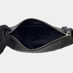 Pre Owned Prada Triangle Bag Black Leather Shoulder Bag 