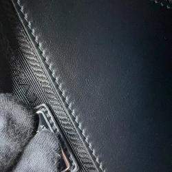 Pre Owned Prada Triangle Bag Black Leather Shoulder Bag 
