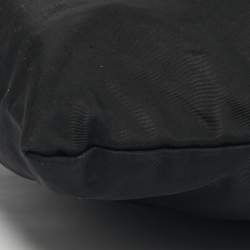 Pre Owned Prada Black Nylon Logo Zip Flat Messenger Bag