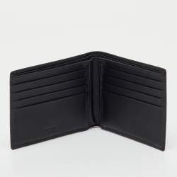 Pre Owned Prada Black Saffiano Metal Leather Bellhop Bifold Wallet