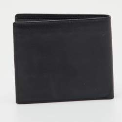 Pre Owned Prada Black Saffiano Metal Leather Bellhop Bifold Wallet