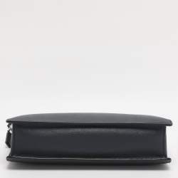 Pre Owned Prada Navy Blue Saffiano Leather Wristlet Pouch