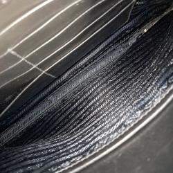 Pre Owned Prada Black Leather Saffiano Clutch