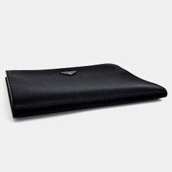 Pre Owned Prada Black Leather Saffiano Clutch