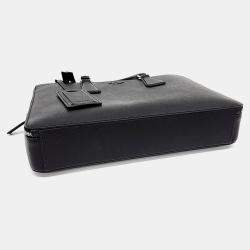 Pre Owned Prada Black Leather Saffiano Briefcase