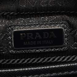 Pre Owned Prada Black Saffiano Lux Leather and Re-Nylon Brique Crossbody Bag