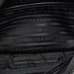 Pre Owned Prada Black Saffiano Lux Leather and Re-Nylon Brique Crossbody Bag