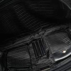 Pre Owned Prada Black Saffiano Lux Leather and Nylon Laptop Briefcase Bag