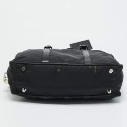Pre Owned Prada Black Saffiano Lux Leather and Nylon Laptop Briefcase Bag