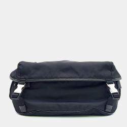 مملوكة مسبقًا حقيبة دراجة برادا نايلون معاد تدويره أسود