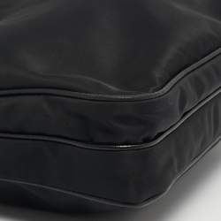 مملوكة مسبقًا حقيبة برادا ماسنجر نايلون أسود وجلد سافيانو