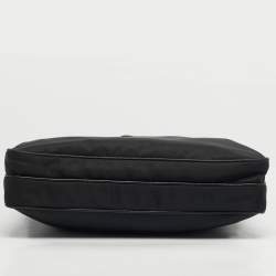 مملوكة مسبقًا حقيبة برادا ماسنجر نايلون أسود وجلد سافي�انو