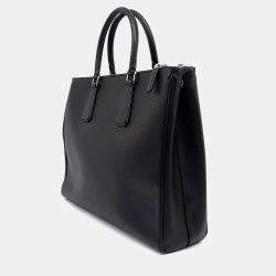 Pre Owned حقيبة مستندات برادا جلد سافياتنو أسود