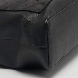 مملوكة مسبقًا Prada Black Ostrich Leather and Saffiano Leather Briefcase 