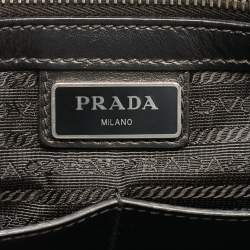مملوكة مسبقًا Prada Black Ostrich Leather and Saffiano Leather Briefcase 