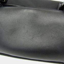 Pre Owned حقيبة كتف برادا نايلون تسوتو جلد أسود