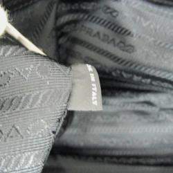 Pre Owned حقيبة كتف برادا نايلون تسوتو جلد أسود