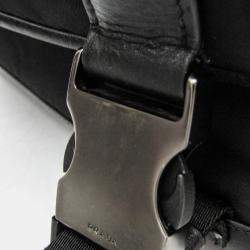 Pre Owned حقيبة كتف برادا نايلون تسوتو جلد أسود